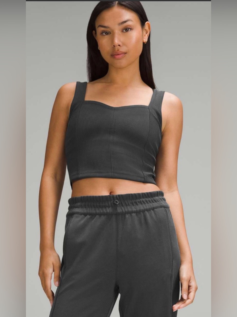 Lululemon Ribbed Softstreme Sweetheart Tank Top in Black | Size XSmall